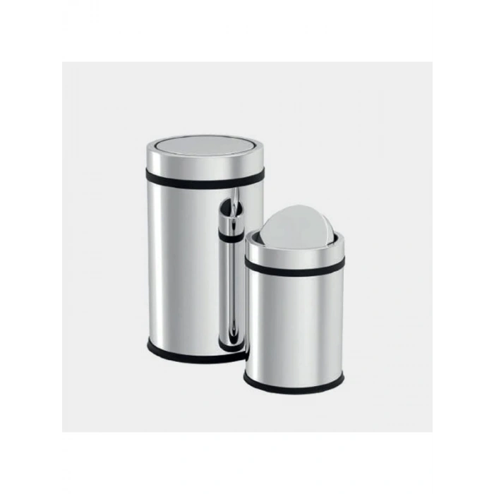 Paslanmaz Çöp Kovası, 16 LT, Döner Kapaklı