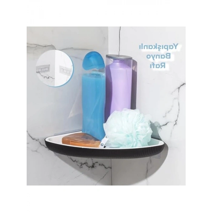 Paslanmaz Duş Rafı - Yapışkanlı Banyo Düzenleyici