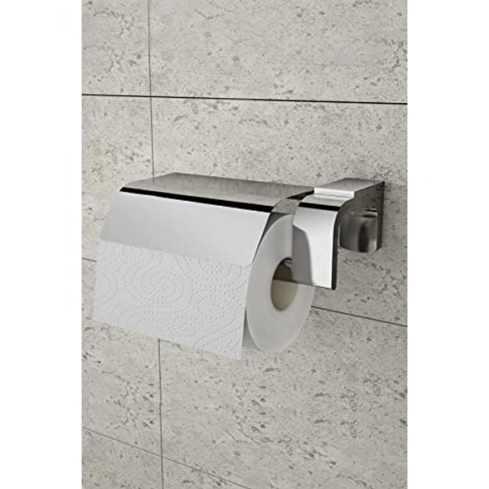 Paslanmaz Krom Kapaklı Tuvalet Kağıdı Askısı, Modern Tasarım