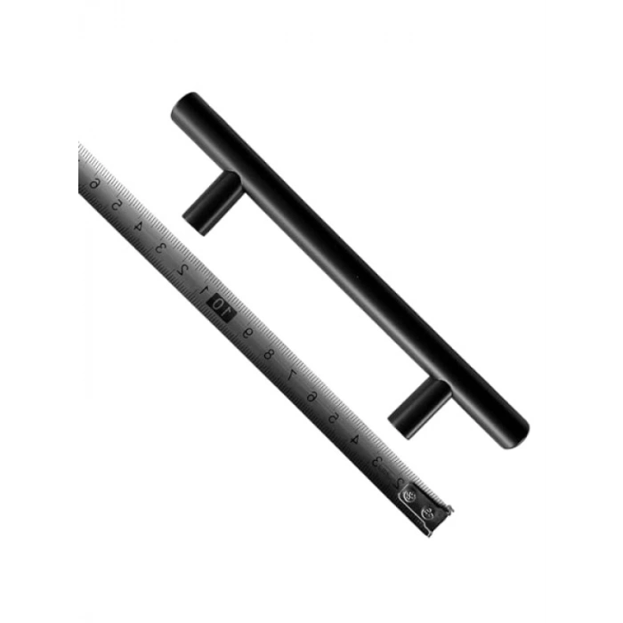 Paslanmaz Metal Kulp - Mutfak ve Banyo İçin, 2 Adet, Mat Siyah