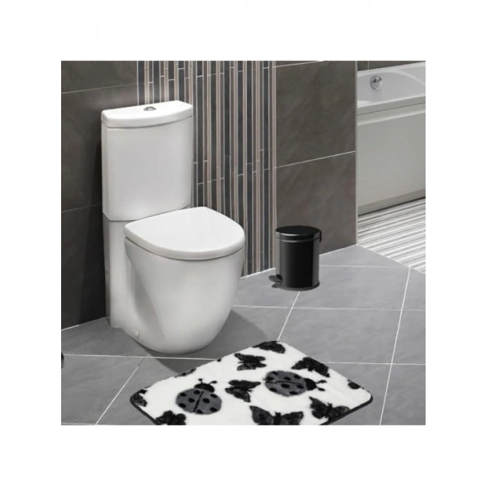 Paslanmaz Metal Pedallı Çöp Kovası - Siyah - 5 LT