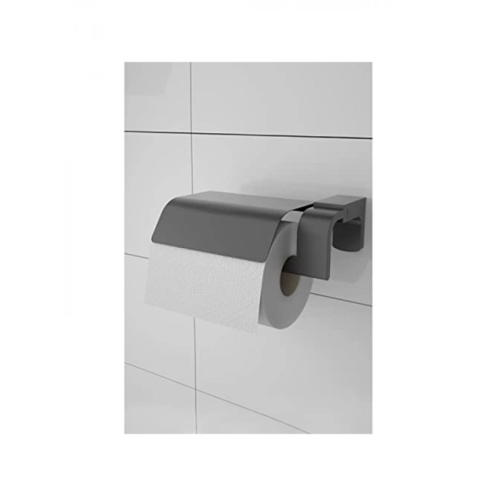 Paslanmaz Siyah Tuvalet Kağıdı Askısı - 5 Yıl Garantili