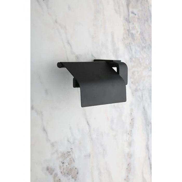 Paslanmaz Siyah Tuvalet Kağıdı Askısı - 5 Yıl Garantili