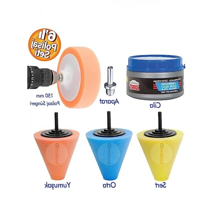 Pasta Cila Matkap Ucu Oto Parlatma Temizlik Seti (6 Parça)