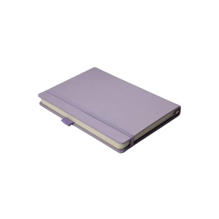 Pastel Mor Renkli 14x20 cm Boyutunda Lastikli Noktalı Defter