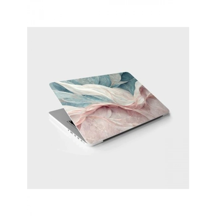 Pastel Pembe Ebru Desenli Laptop Sticker
