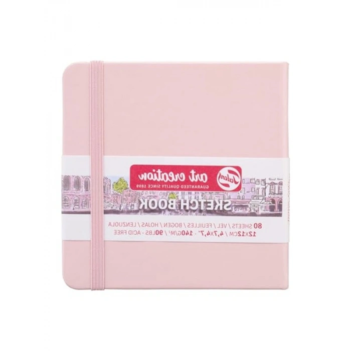 Pastel Pembe Renkli Eskiz Defteri, 80 Yaprak ve 12 x 12 cm Boyut
