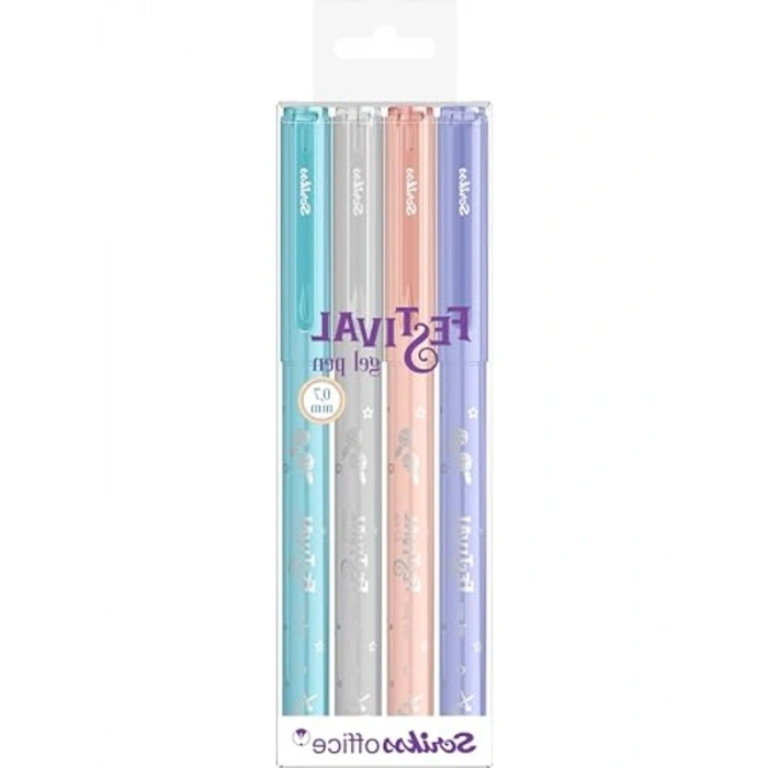 Pastel Renklerde 4lü Jel Kalem Seti, 0.7 mm Uç Kalınlığı