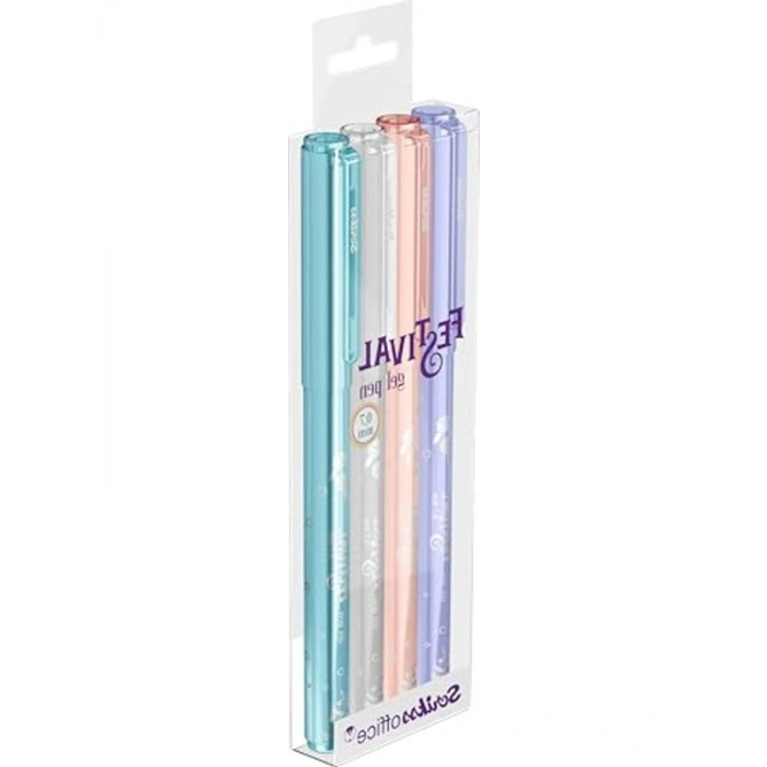 Pastel Renklerde 4lü Jel Kalem Seti, 0.7 mm Uç Kalınlığı