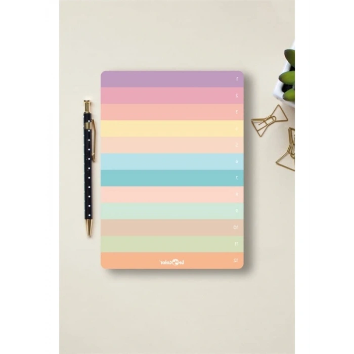 Pastel Renklerle Dolu Numaralı Planlayıcı Blok