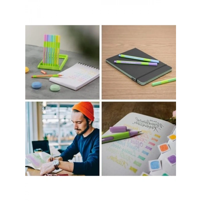 Pastel Renkli 0.4 mm Fiber Uçlu Kalem Seti - 6lı