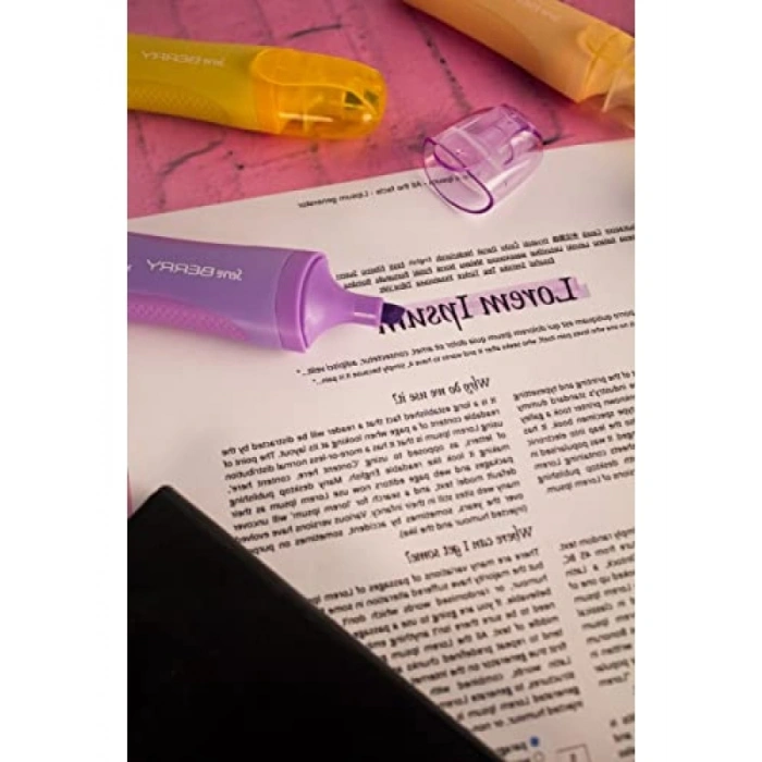 Pastel Turuncu Fosforlu Kalem, Yumuşak Uç