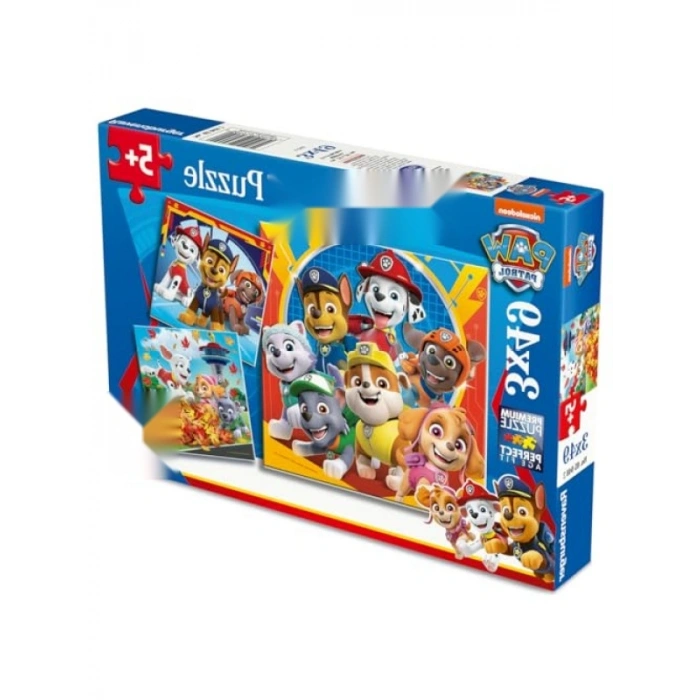 Paw Patrol Temalı Puzzle - 3x49 Parça