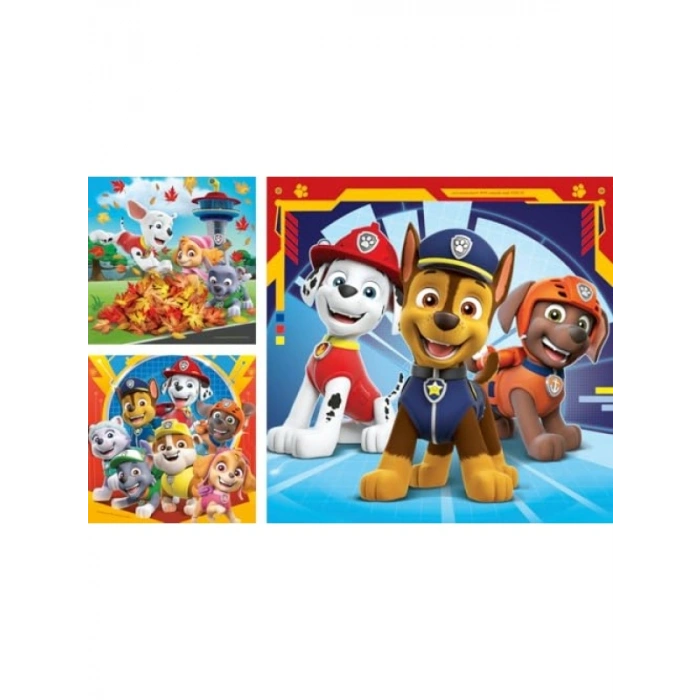 Paw Patrol Temalı Puzzle - 3x49 Parça