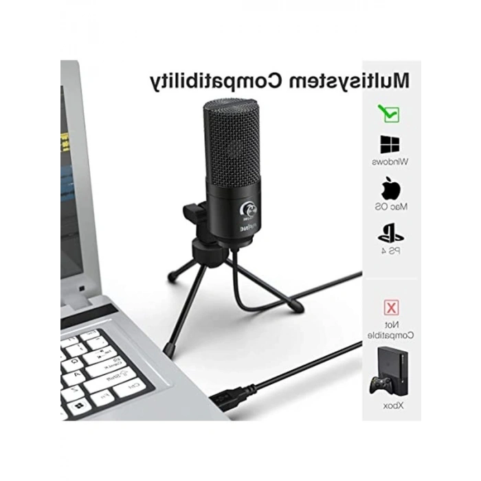 PC ve MAC İçin Standlı Podcast Mikrofon, Stüdyo Kalitesi
