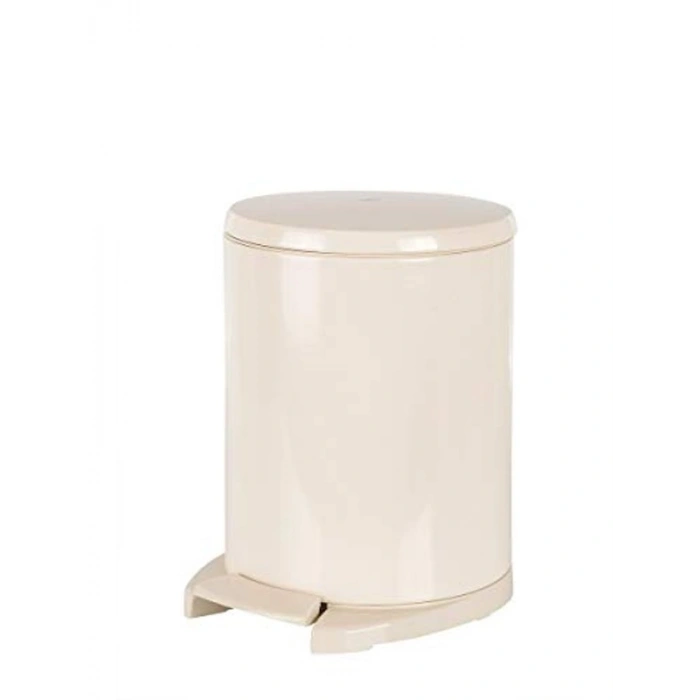 Pedallı Çöp Kovası, 6 Litre Kapasite, Bej Renk