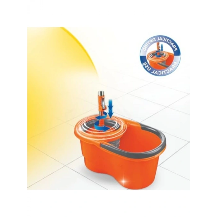 Pedalsız Temizlik Seti - 360° Döner Başlıklı Mikrofiber Paspas