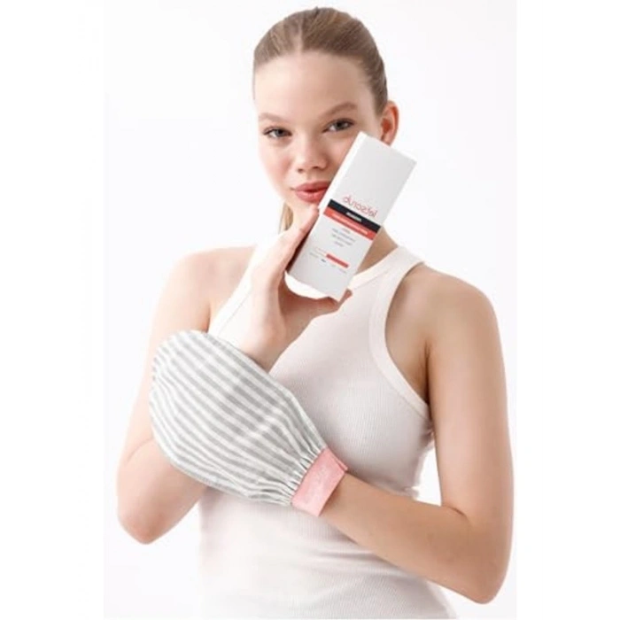 Peeling Eldiveni, %100 Floş İpek, Ekru Renk