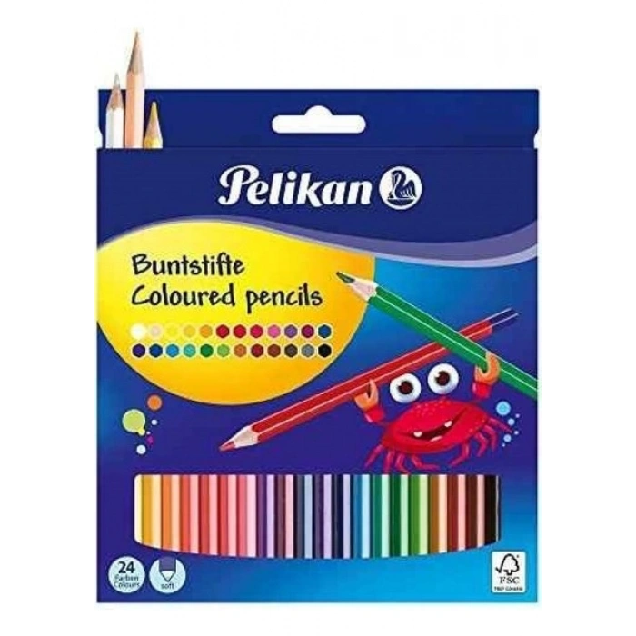 Pelikan Kuru Boya Kalemi Üçgen 24 Lü Kutu