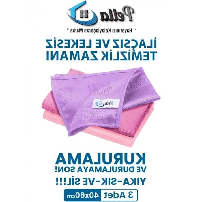 Pella- Orijinal Pella- Mikrofiber Temizlik Bezi (3LÜ PAKET) LİLA,PEMBE,KOYU PEMBE