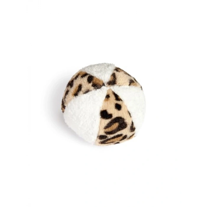 Peluş Desenli Top - 11 cm, Beyaz