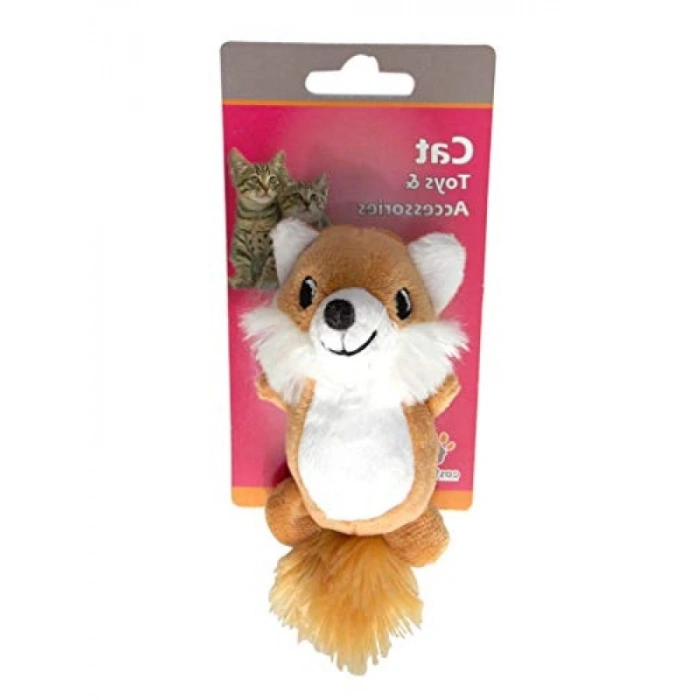 Peluş Hışırtı Kedi Oyuncağı - Tilki Şekilli, 95x5 Cm