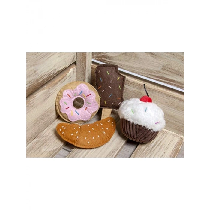 Peluş Kedi Oyuncağı, 7.5 cm Çörek, Pembe