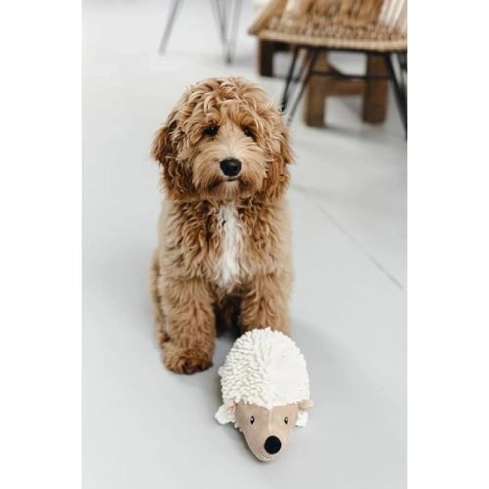 Peluş Kirpi Köpek Oyuncağı, Beyaz, 26x14x15 cm