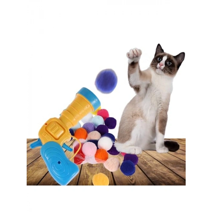 Peluş Top Atan İnteraktif Kedi Oyuncak Seti