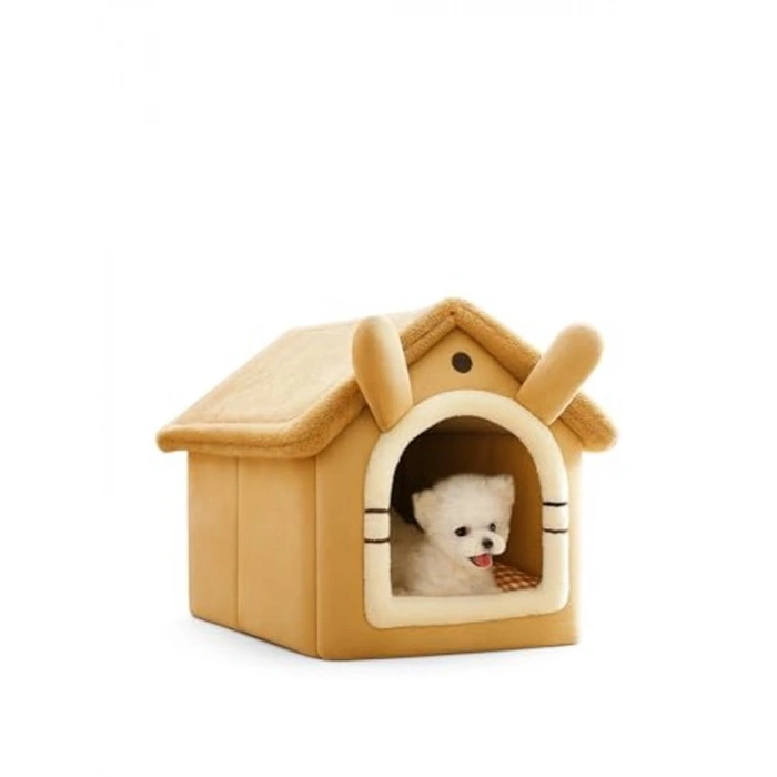Peluş Yumuşak Kedi Evi, Isı Yalıtımlı ve Çıkarılabilir Minderli Tasarım