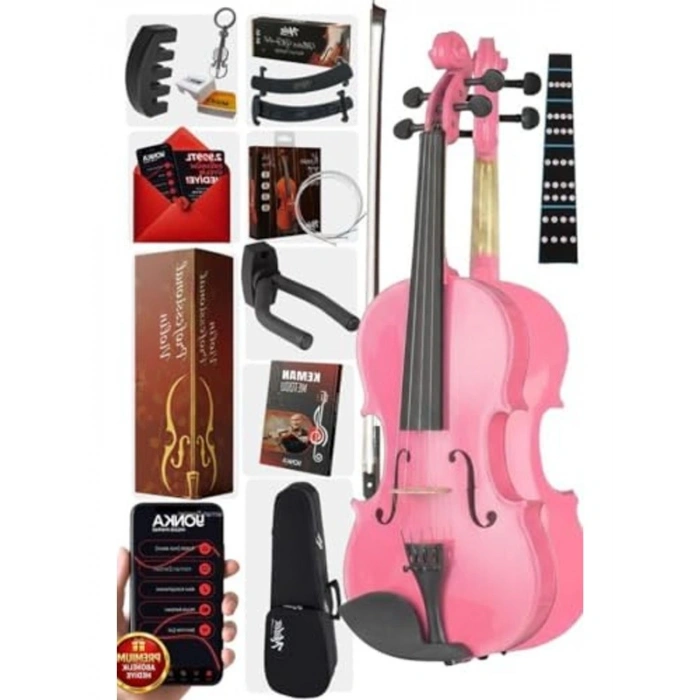Pembe 3/4 Çocuk Kemanı Seti, 10-13 Yaş Arası
