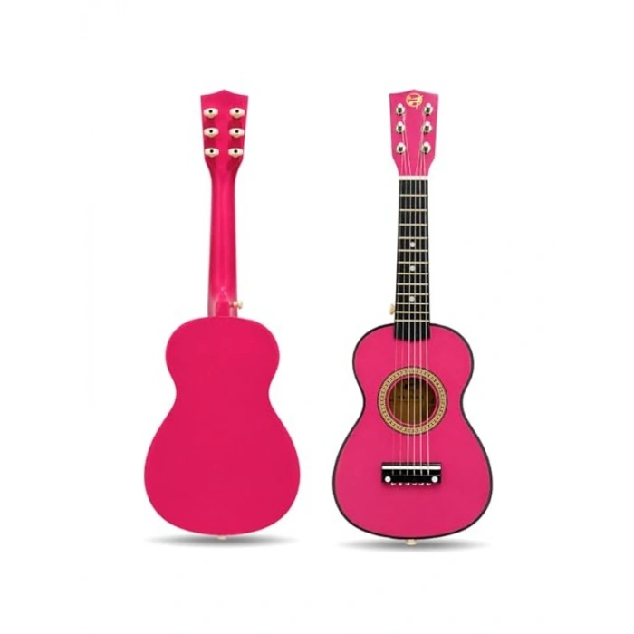 Pembe 6 Telli Çocuk Gitarı, Gerçek Ağaçla Üretildi