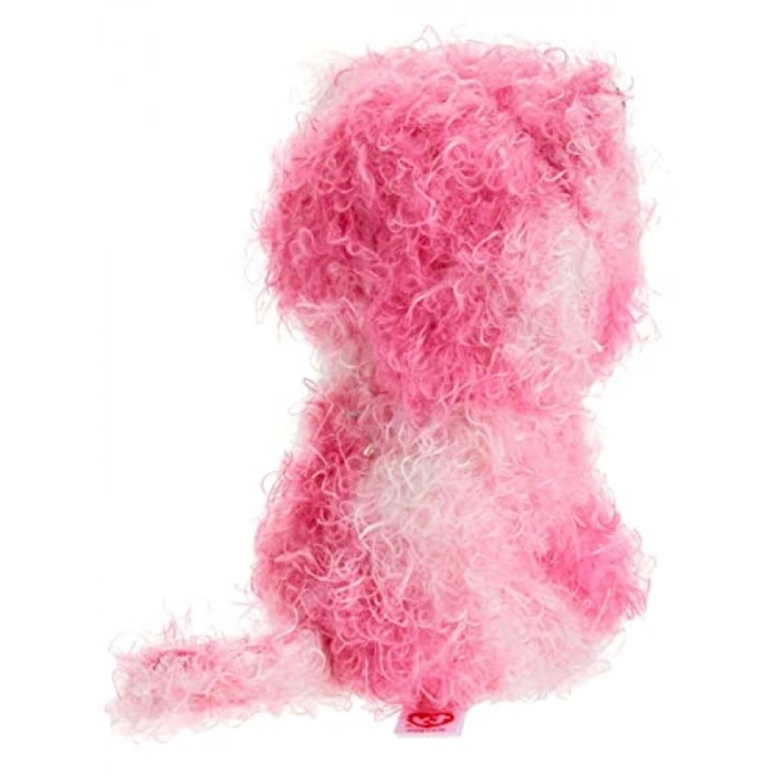 Pembe Kıvırcık Saçlı Kedi Figürü, 15 cm