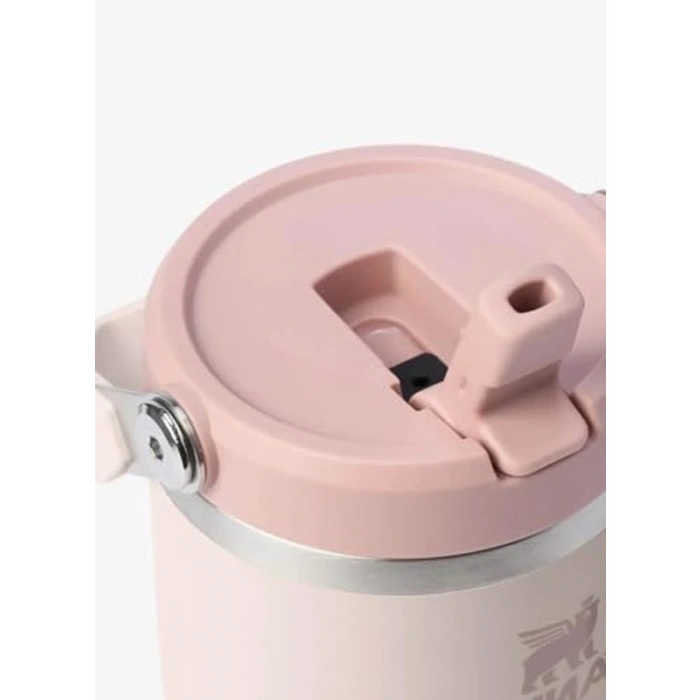 Pembe Kuvars Renkli Pipetli Termos Bardak, 0.60 L Kapasite