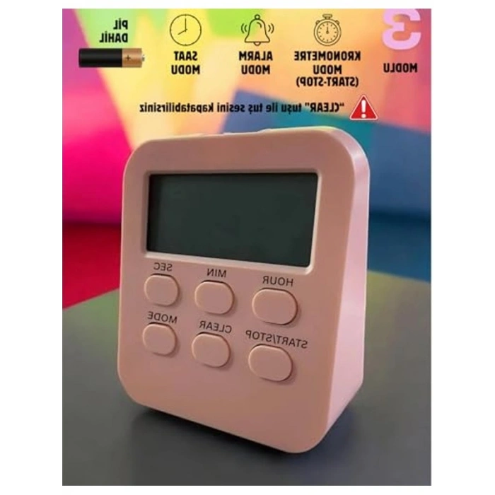 Pembe Öğrenci Ders Çalışma Saati, Kronometreli Zamanlayıcı
