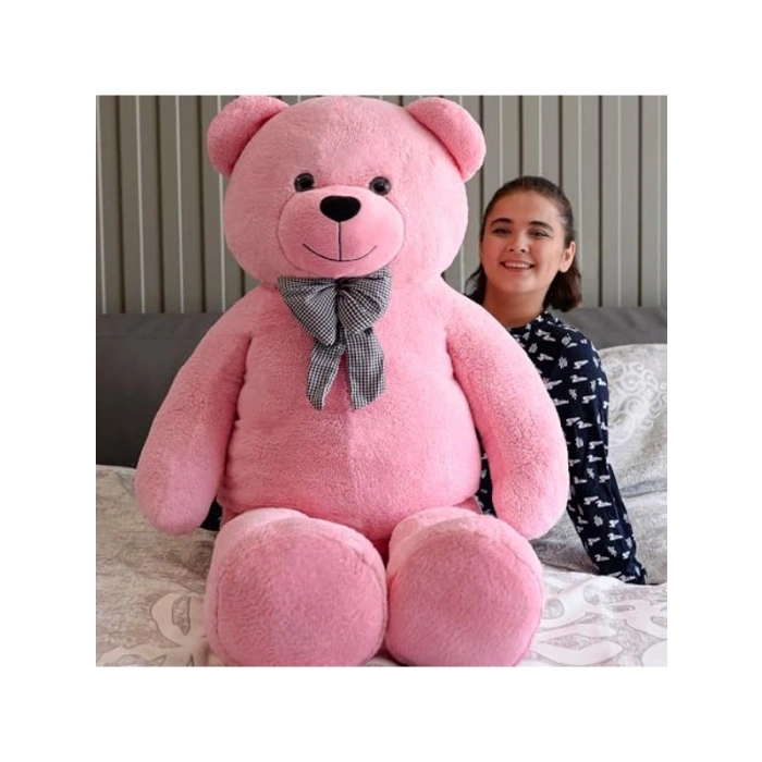 Pembe Papyonlu Dev Pelüş Papyonlu Ayı,Yumuşak ve Sevimli Büyük Boy Oyuncak,Sarılmalık,Papyonlu,Sevgiliye Hediye Ayıcık, (160 cm Pembe)