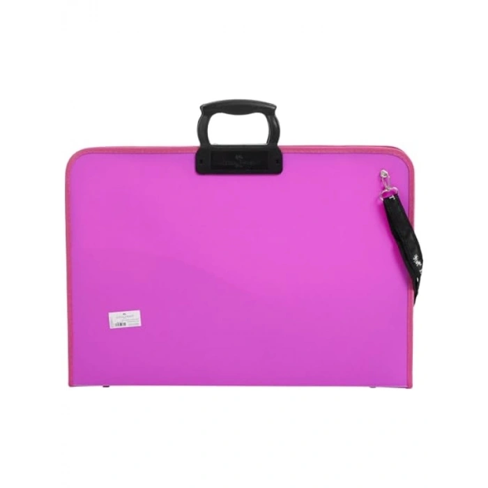 Pembe Proje Çantası, Taşıma Askılığı, Şeffaf Kalemlik