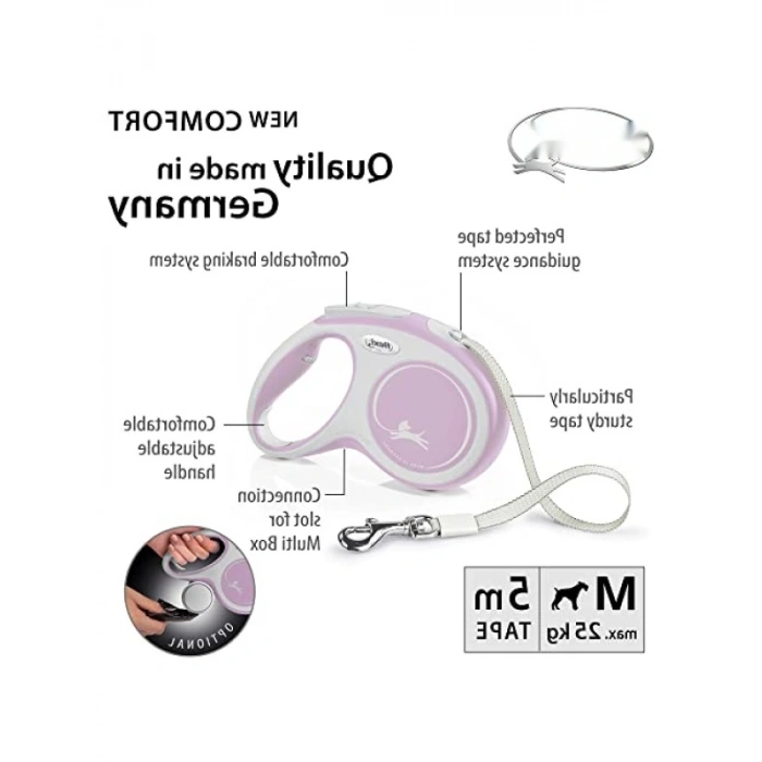 Pembe Renk, M Beden 5MT Şerit Tasma