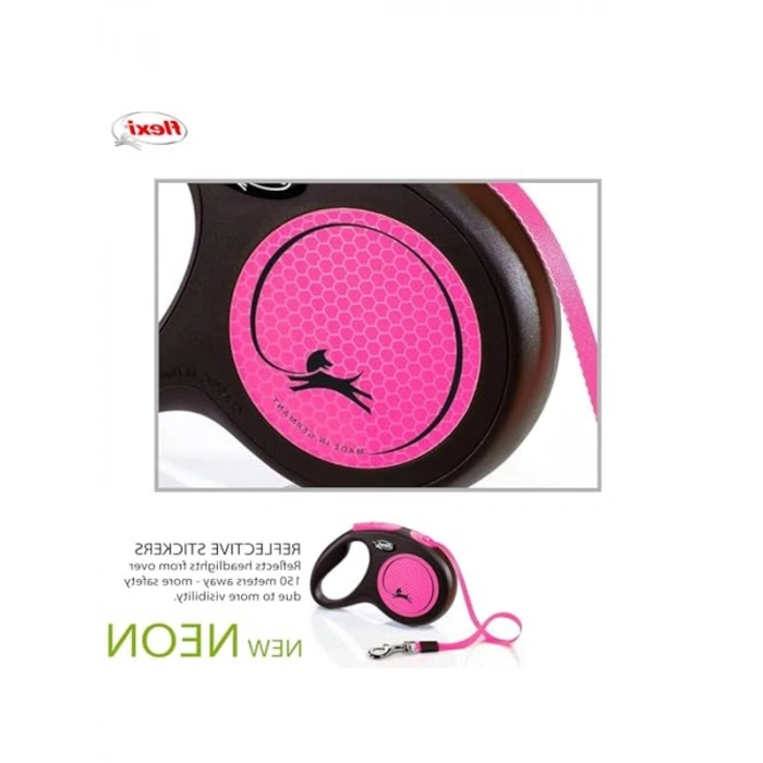 Pembe Renk Neon Şerit Tasma, 5mt Uzunluk