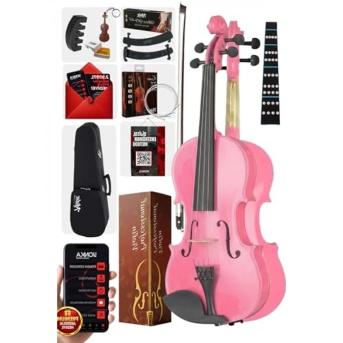 Pembe Renkli 1/2 Çocuk Kemanı, 8-10 Yaş Arası