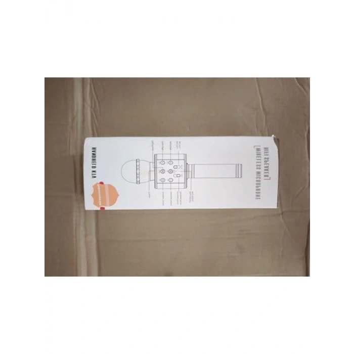 Pembe Renkli Bluetooth Karaoke Mikrofon, USB ve Aux Girişli