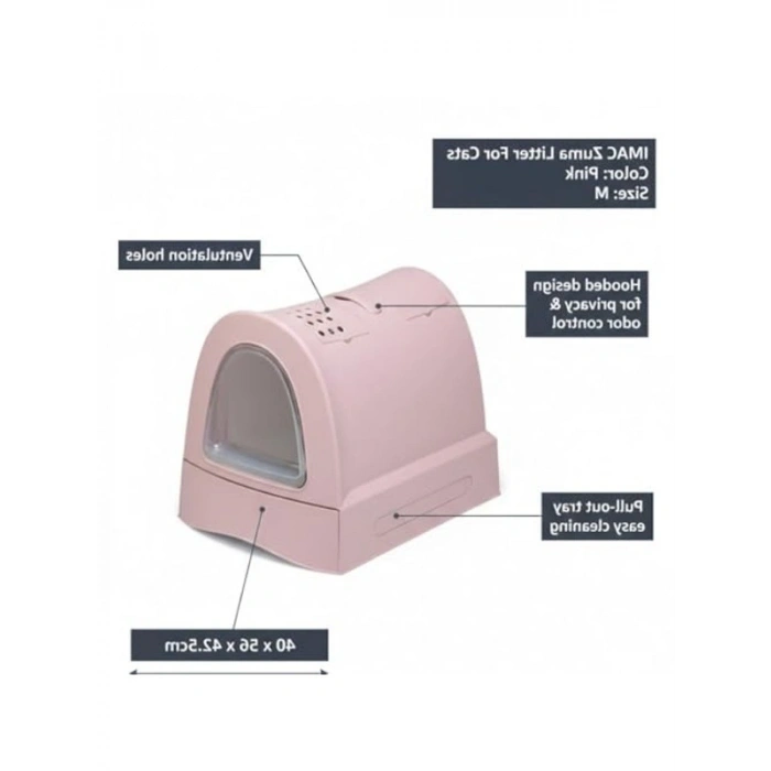 Pembe Renkli Çekmeceli Kapalı Kedi Tuvaleti