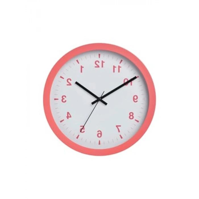 Pembe Renkli Duvar Saati - 28 cm Sessiz Tasarım