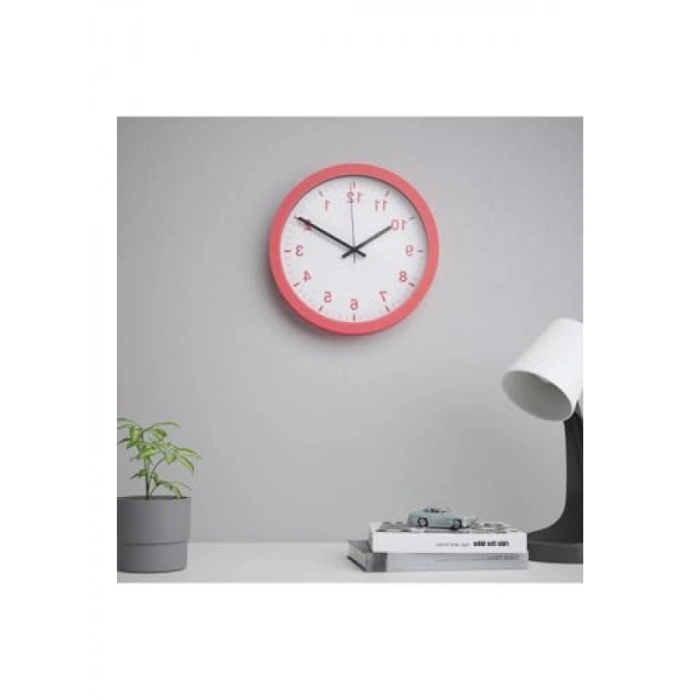 Pembe Renkli Duvar Saati - 28 cm Sessiz Tasarım