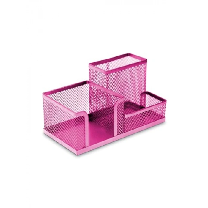 Pembe Renkli Perfore Masa Organizeri