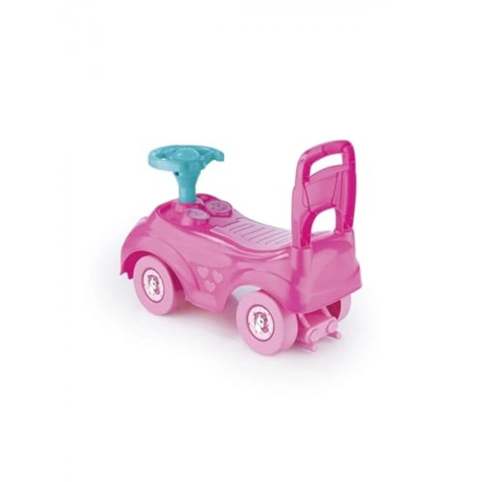 Pembe Unicorn Bin Git Araba, Kornalı ve Telefonlu Eğlenceli Çocuk Oyuncağı