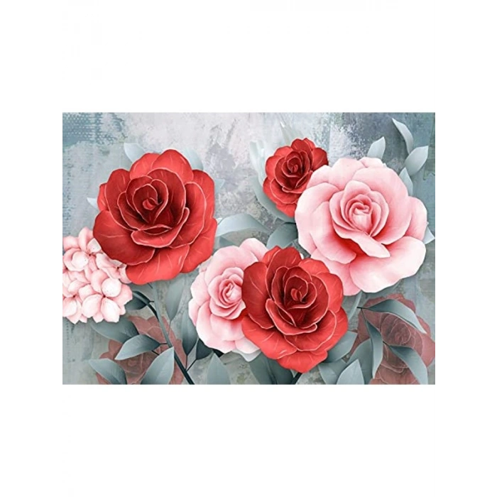 Pembe ve Kırmızı Güller ile 1000 Parça Puzzle, Renkli ve Eğlenceli