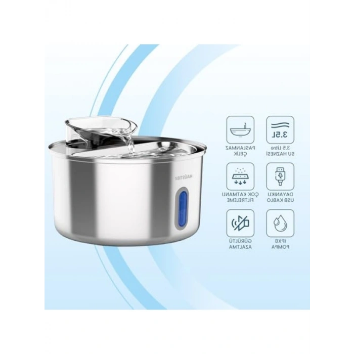 Pencereli Otomatik Kedi Su Sebili, 3.5 Lt Kapasiteli