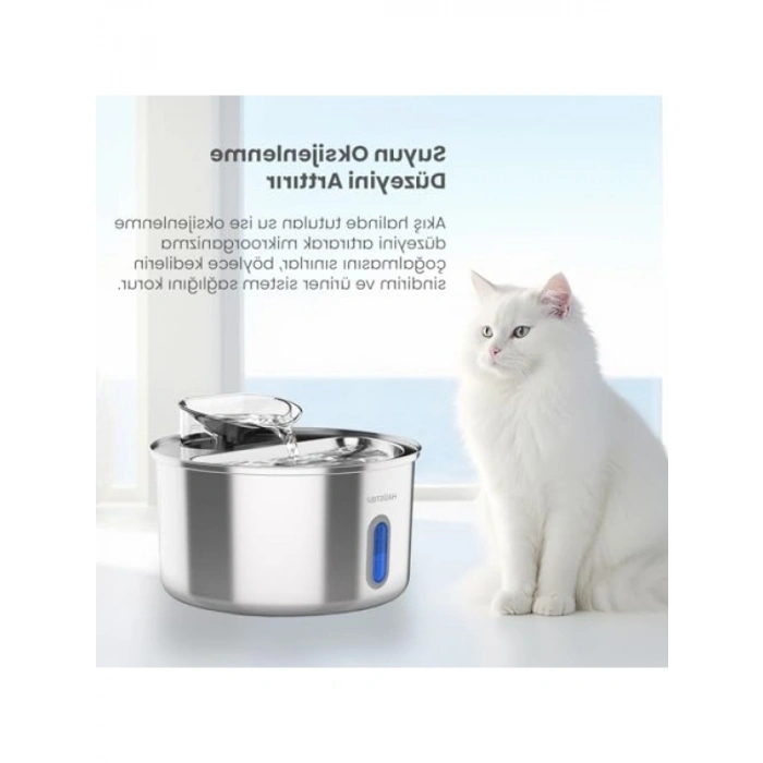 Pencereli Otomatik Kedi Su Sebili, 3.5 Lt Kapasiteli
