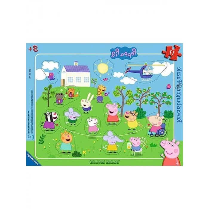 Peppa Pig Temalı 11 Parça Çocuk Puzzle Seti